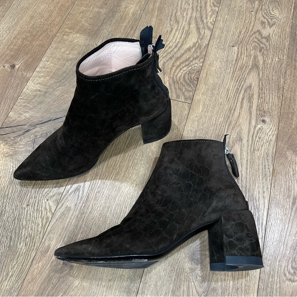 AGL dark brown suede ankle moc croc boot Size 38.5 / US 8.5 - Picture 4 of 16